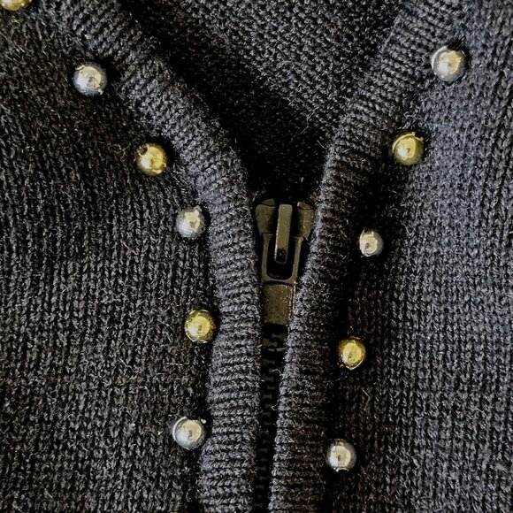 VTG Storybook Knits Paris Eiffel Tower Cardigan Sweater Beaded Sz XL 1X NWT - Picture 6 of 11